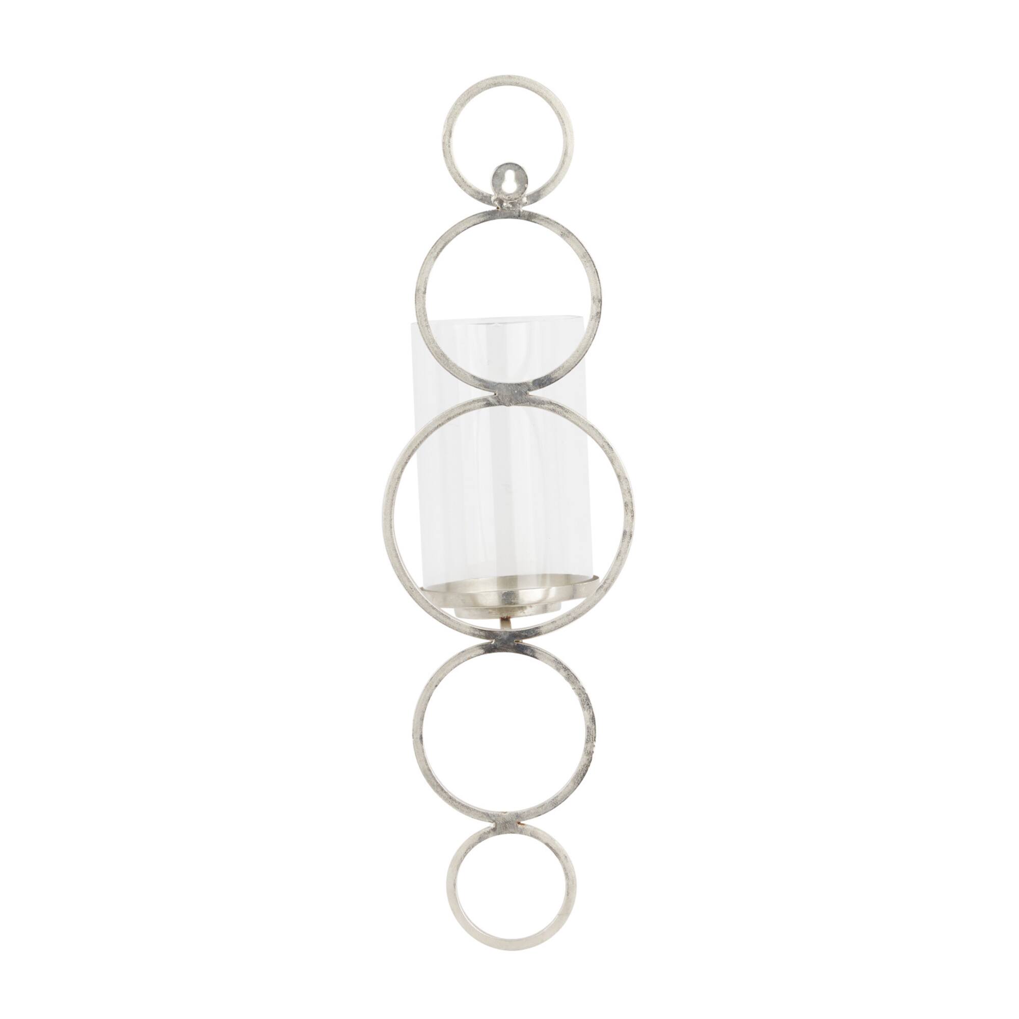 CosmoLiving by Cosmopolitan 25" Silver Modern Wall Sconce